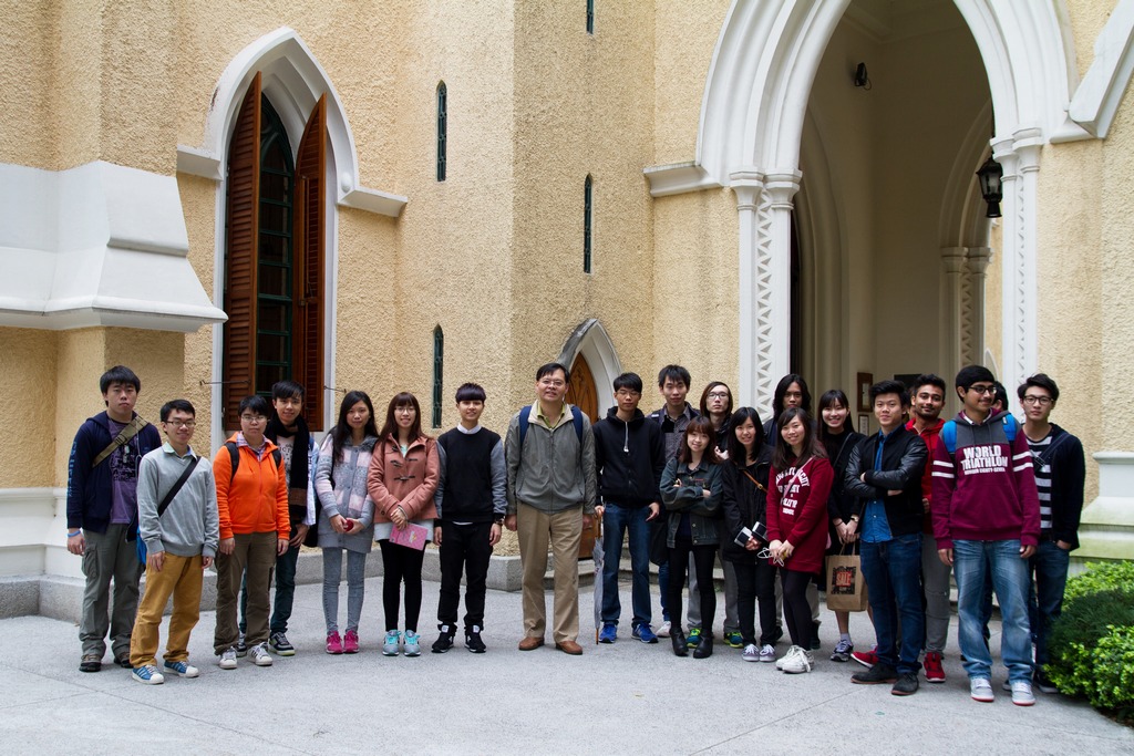 Students visiting St. John’ Cathedral constructed in the 1940s.