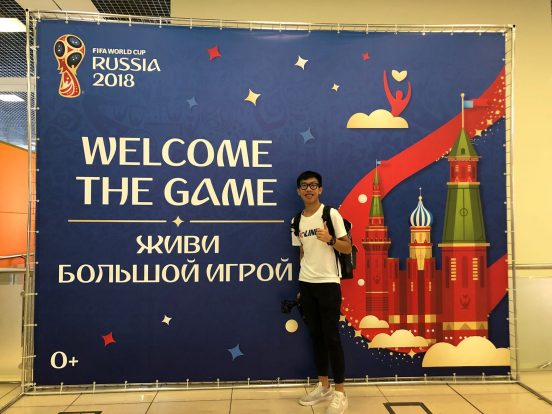 媒體傳播二年級何樂勤同學於2018年暑假親身到莫斯科為網絡媒體採訪世界盃賽事。