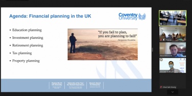 CIE students participate in online financial lecture with Coventry University, UK