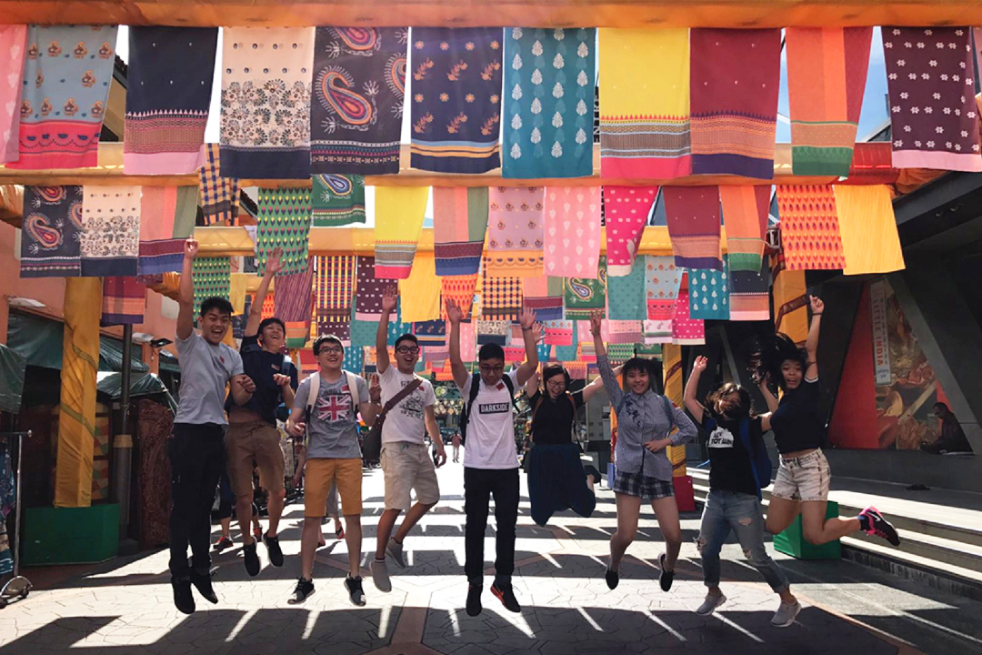 CIE students experiencing the multi-culturalism in Singapore.