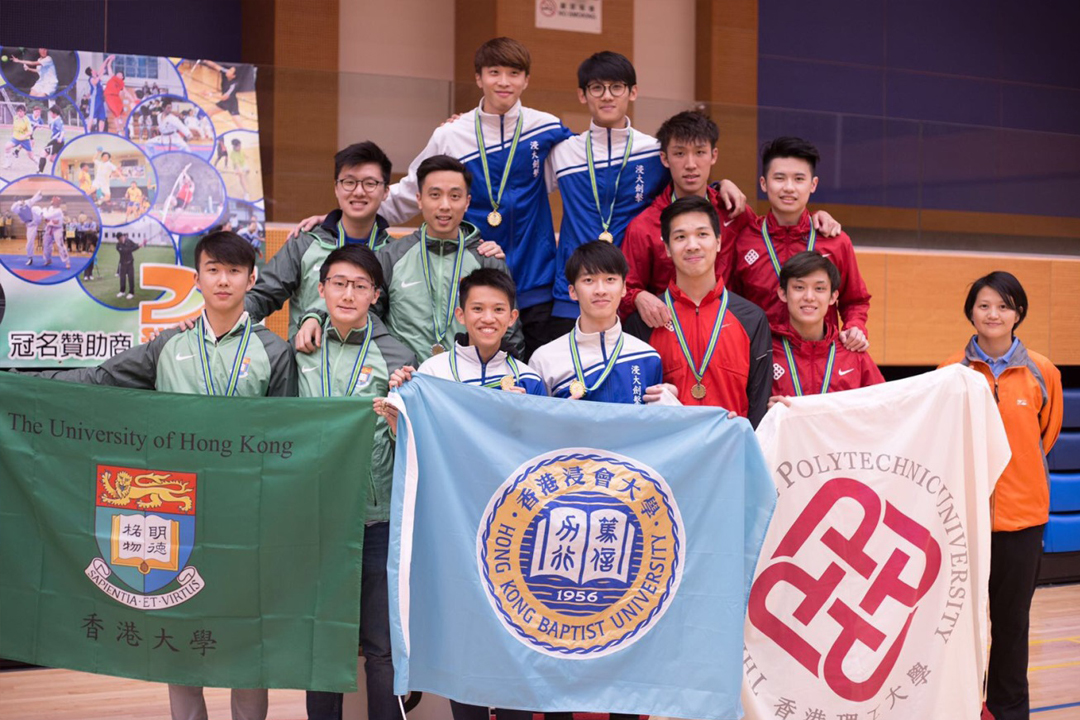 浸大健兒在大專劍擊比賽中勇奪男子團體佩劍項目之冠軍及總成績第四名。