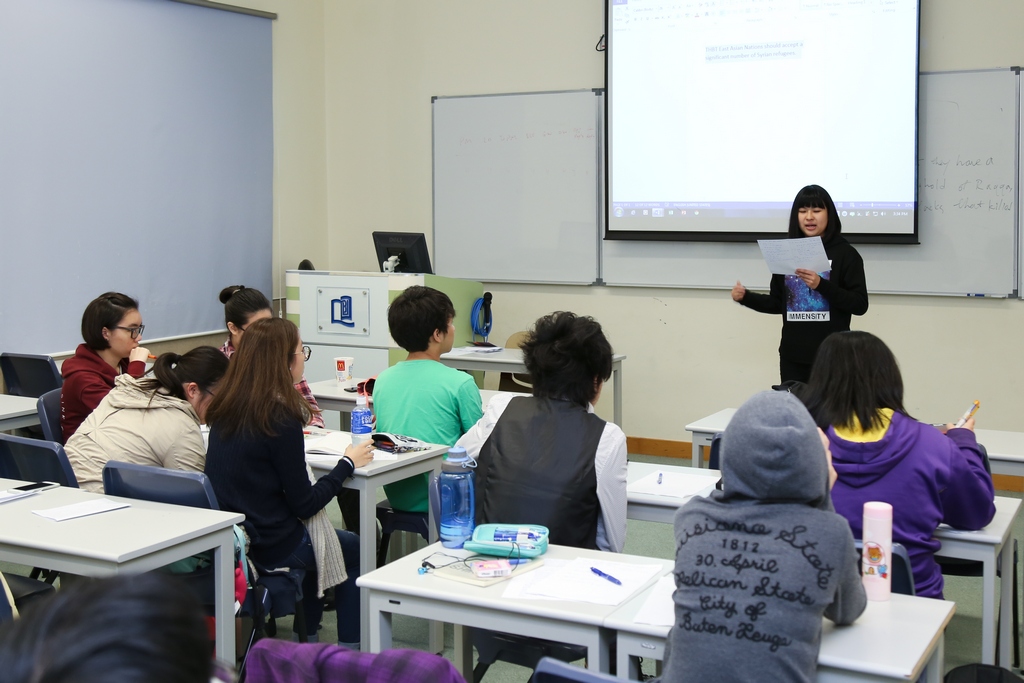 Students debated international issues.