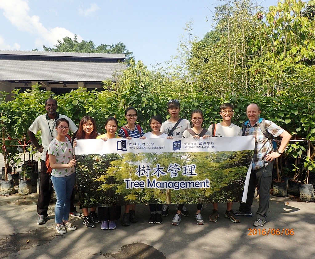 CIE Tree Management students at Singapore Botanical Gardens Tree Nursery with Mr Elango Velautham (back row on the left), Deputy Director, Plant Records, Plant Resource Centre & Curator (Trees).