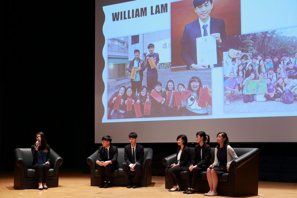 學院講師及輔導員張雯婷女士邀請得獎同學代表分享在國際學院學習的心路歷程。