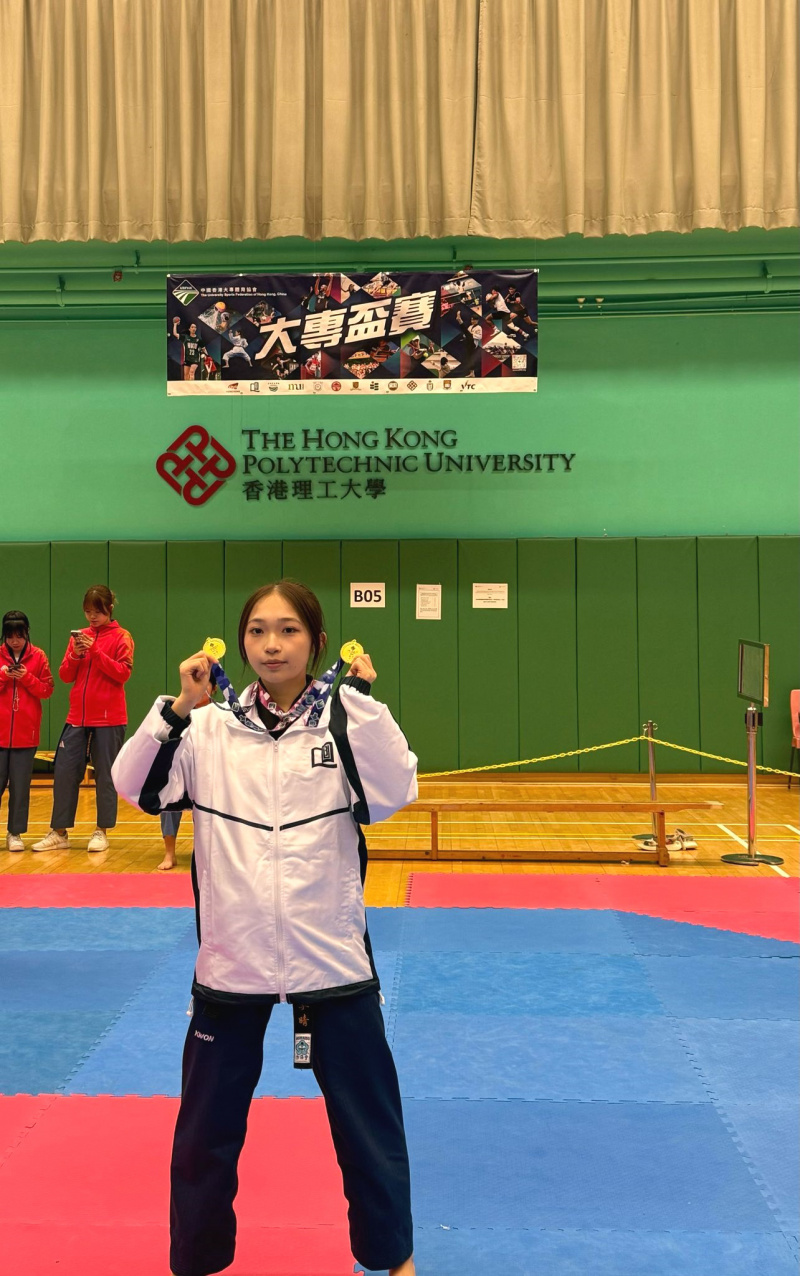 就读副学士课程的李子晴同学赢得女子个人8型及太白冠军。