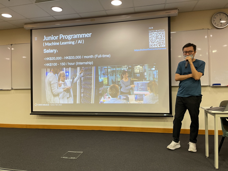 Mr. Joe Chan, Recruitment Officer of CoinUnited.io, introduced some of the job opportunities in crypto industry.