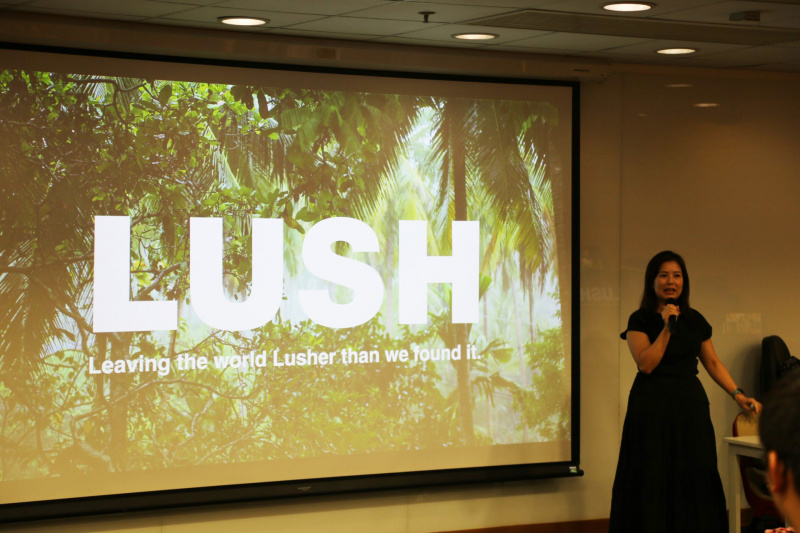 Ms. Miranda Cheung shared the LUSH mission with the students.  