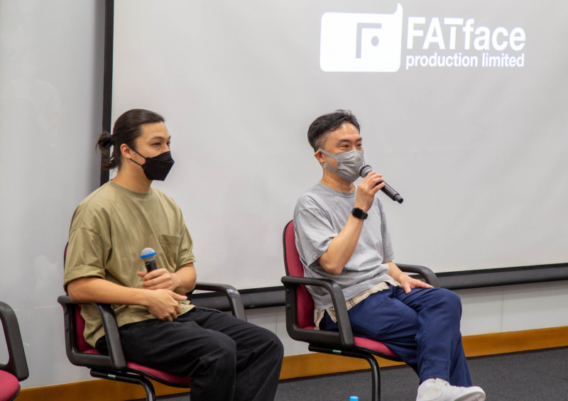 《明日战记》技术顾问王健明先生（右）和视觉特效指导及现场视觉特效副指导郭泰先生（左）分享《明日战记》特技制作的实战经验。